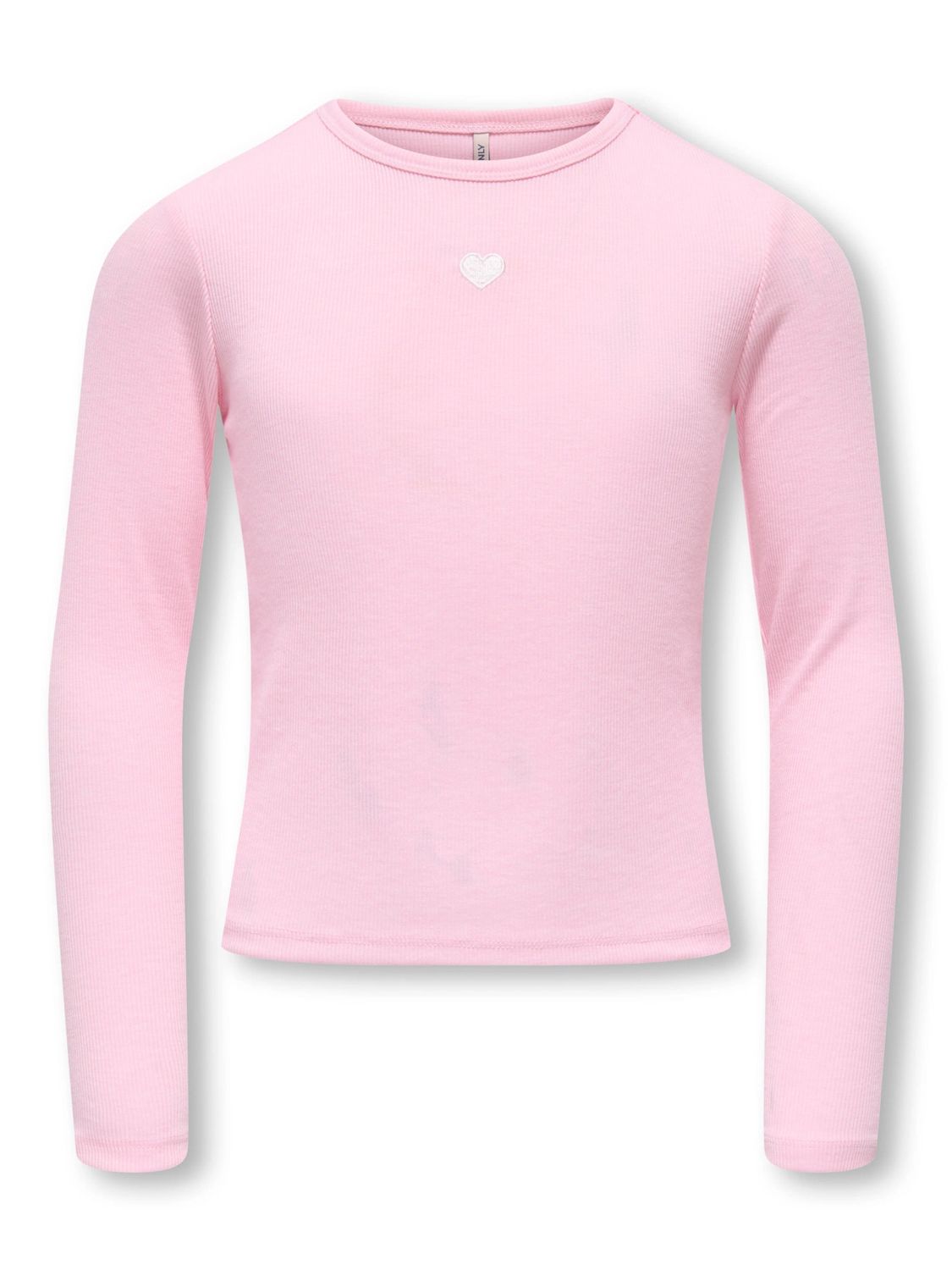 Only Girls June Emb Tee Elva - Pink Lady, Kleur: Pink Lady Heart/Cloud Dancer/EMB, Maat: 134/140