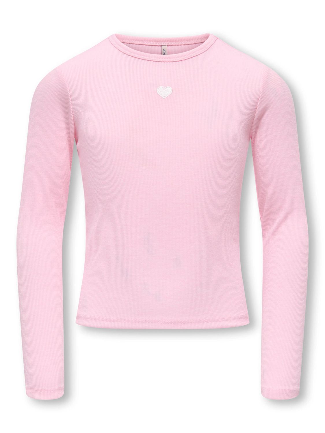 Only Girls June Emb Tee Elva - Pink Lady, Kleur: Pink Lady Heart/Cloud Dancer/EMB, Maat: 134/140