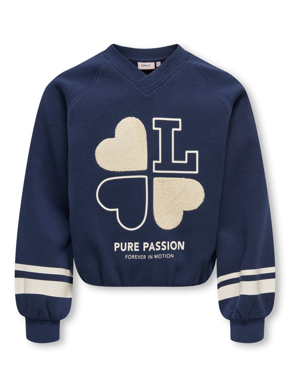 Only Girls V-Neck Print Coletta - Navy, Kleur: Navy Blazer Love, Maat: 134/140