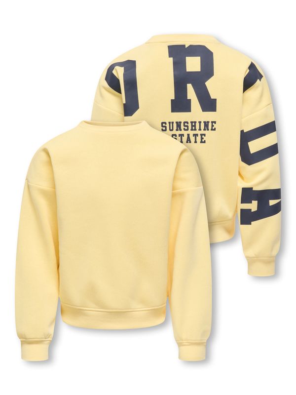 Only Girls Sweat Long Sleeve Back/Sleeve Print - Mellow Yellow