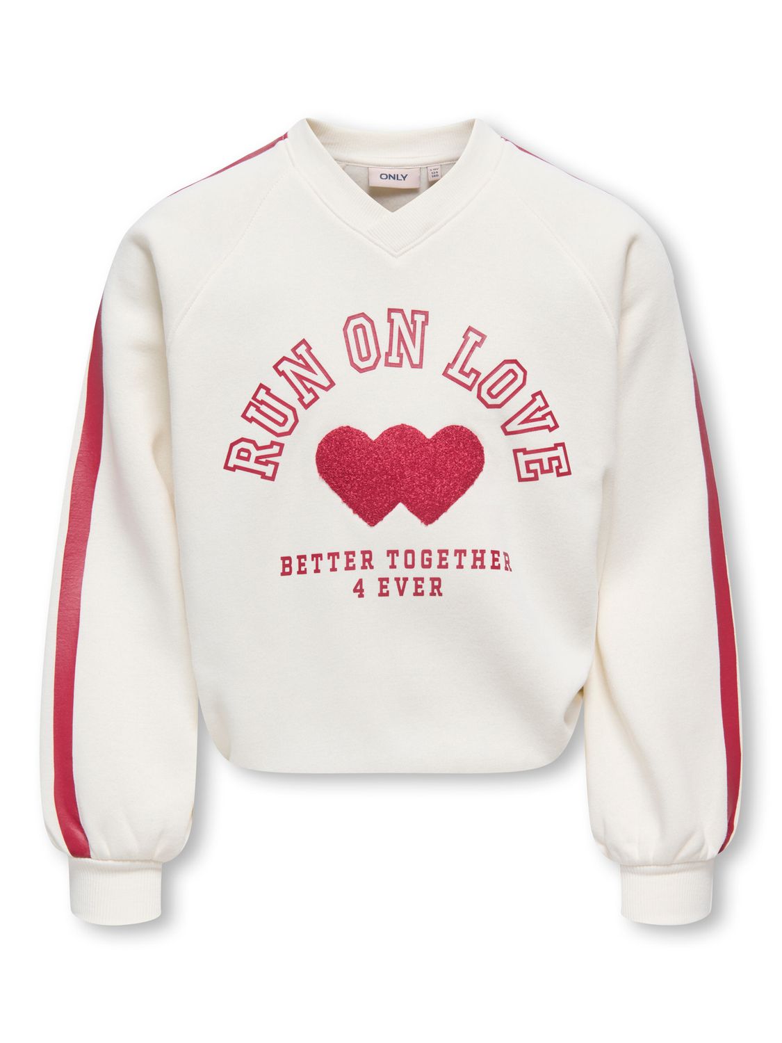 Only Girls V-Neck Print Coletta - Tofu, Kleur: Tofu Heart, Maat: 134/140
