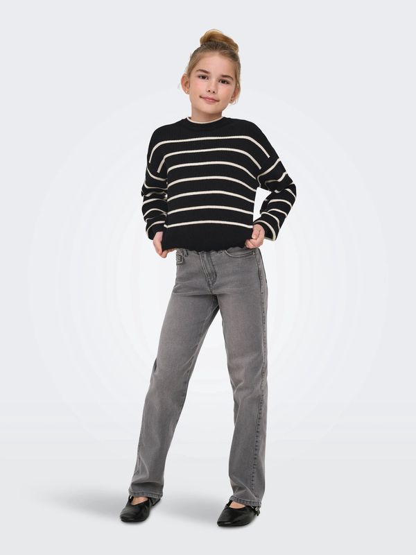 Only Girls O-Neck Pullover Ibi - Black Whitecap