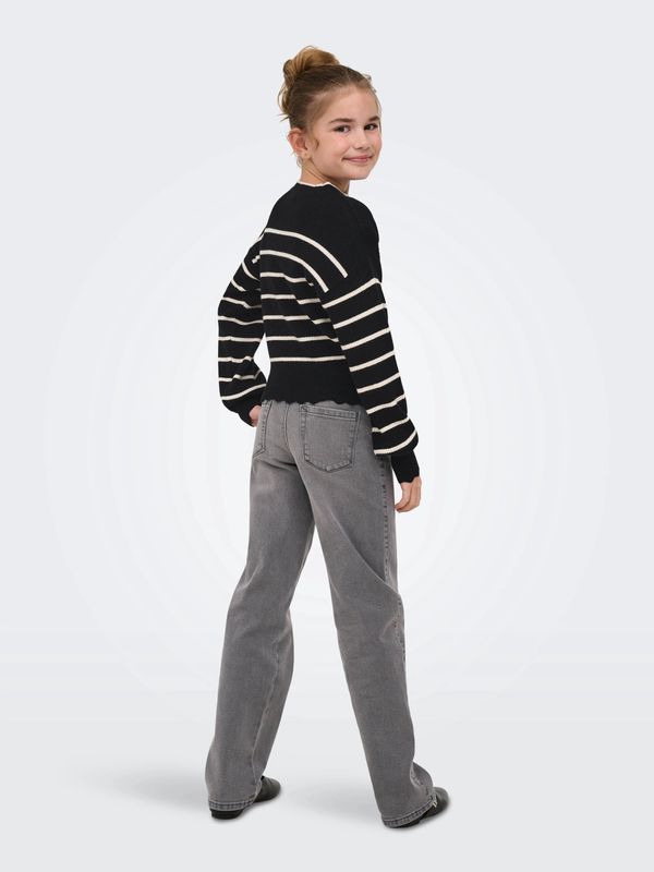 Only Girls O-Neck Pullover Ibi - Black Whitecap
