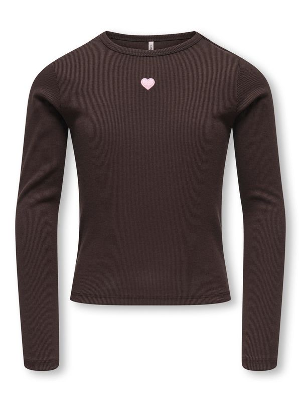 Only Girls June Emb Tee Elva - Coffee Bean