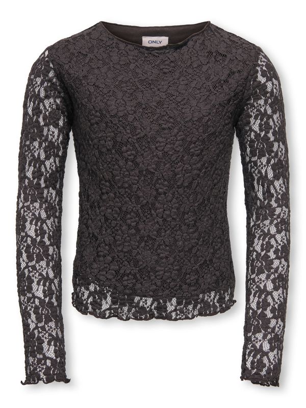 Only Girls Lace Top Leika - Black Coffee