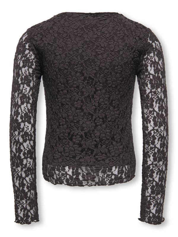 Only Girls Lace Top Leika - Black Coffee