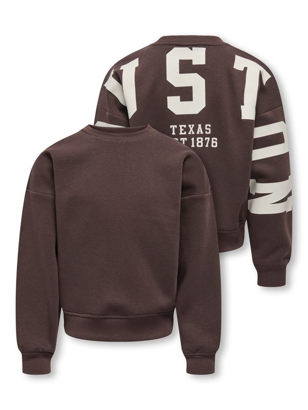 Only Girls Sweat Long Sleeve Back/Sleeve Print - Coffee Bean