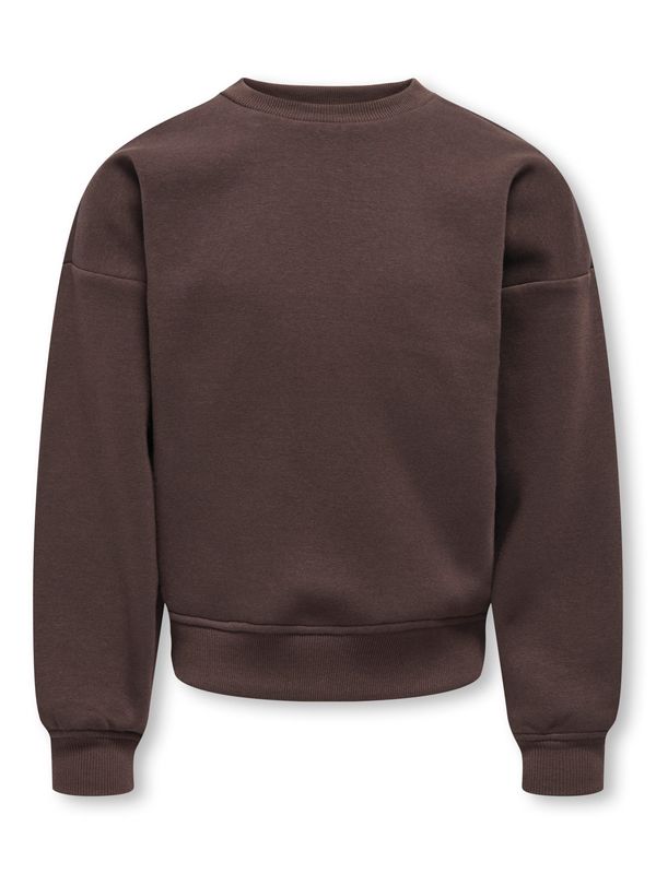 Only Girls Sweat Long Sleeve Back/Sleeve Print - Coffee Bean