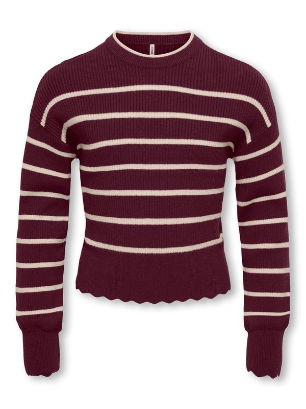 Only Girls O-Neck Pullover Ibi - Fig Whitecap