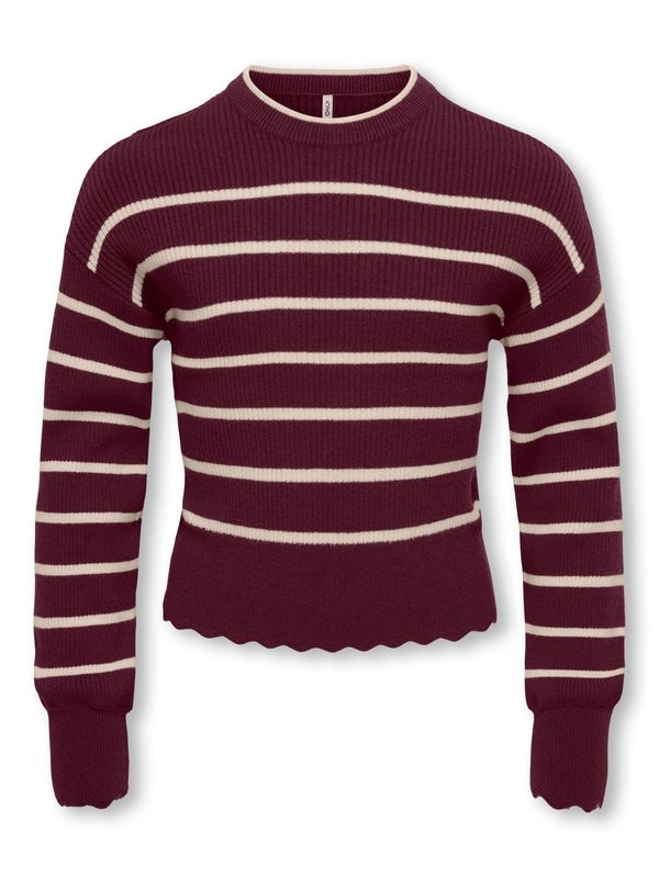 Only Girls O-Neck Pullover Ibi - Fig Whitecap