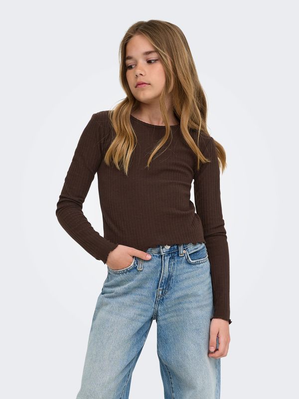Only Girls O-Neck Top Nella - Coffee Bean