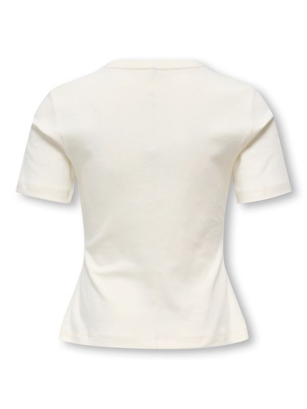 Only Girls Short Sleeve Top Eva - Egret