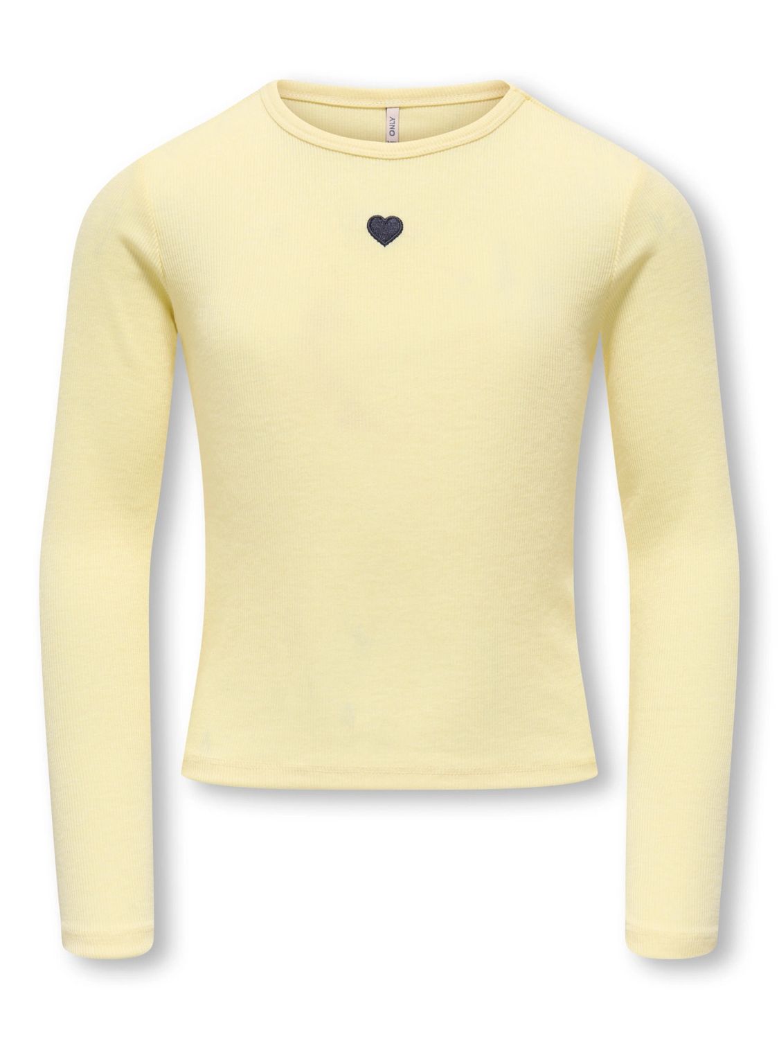 Only Girls June Emb Tee Elva - Mellow Yellow, Kleur: Mellow Yellow Heart/Night Sky/EMB, Maat: 134/140