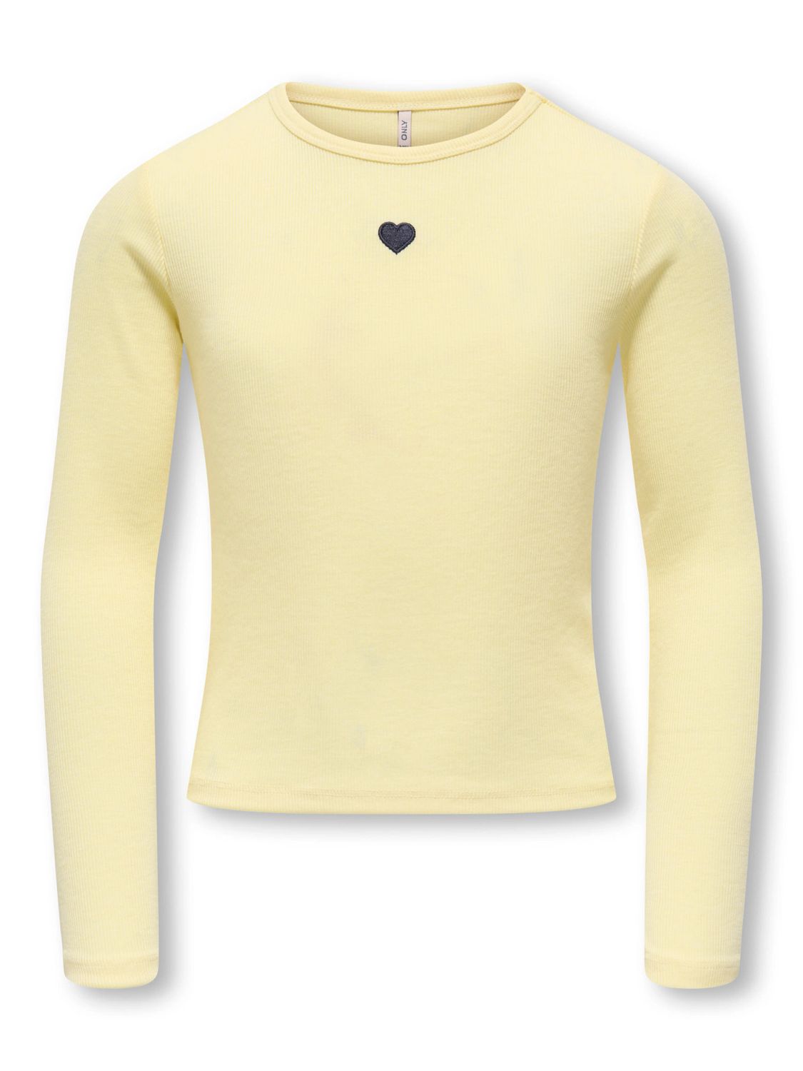Only Girls June Emb Tee Elva - Mellow Yellow, Kleur: Mellow Yellow Heart/Night Sky/EMB, Maat: 134/140