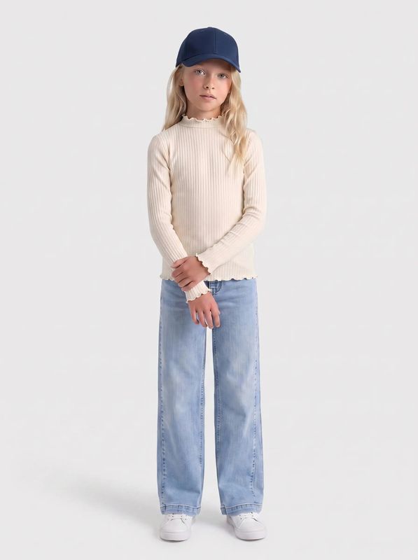Only Girls Hi-Neck Top Fransiska - Whitecap Gray