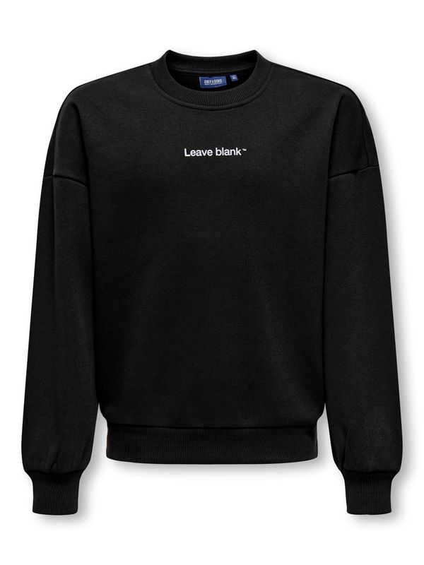 Only &amp; Sons Junior Oversized Long Sleeve Crew Neck Sweatshirt Tyson - Black Onyx