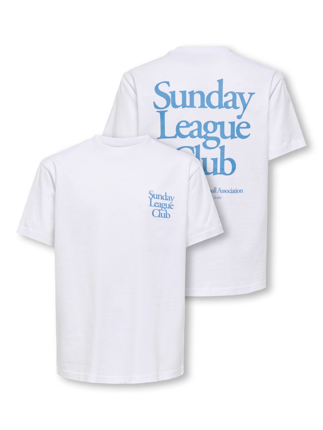 Only &amp; Sons Junior Boxy Short Sleeve T-Shirt Fred Run Club - Bright White, Kleur: Bright White SUNDAY LEAGUE, Maat: 146/152