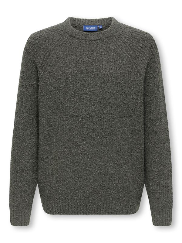 Only &amp; Sons Junior Relaxed Long Sleeve Raglan Knitwear Dale - Beluga