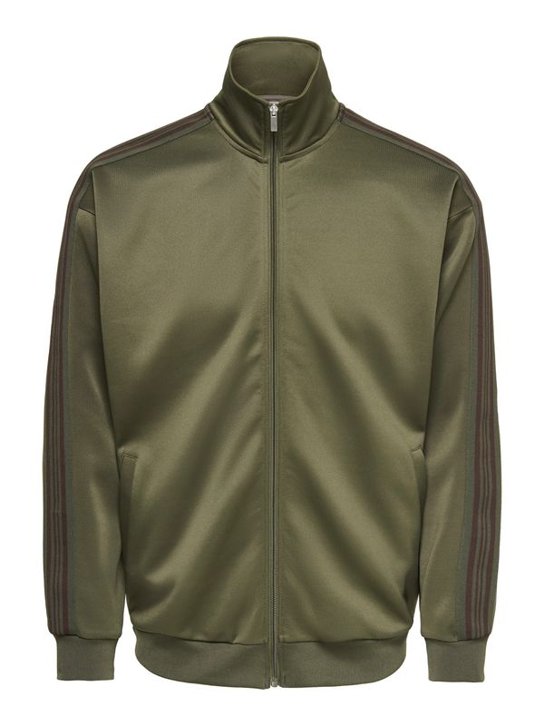 Only &amp; Sons Stripe Track Sweatshirt Riber - Tarmac C