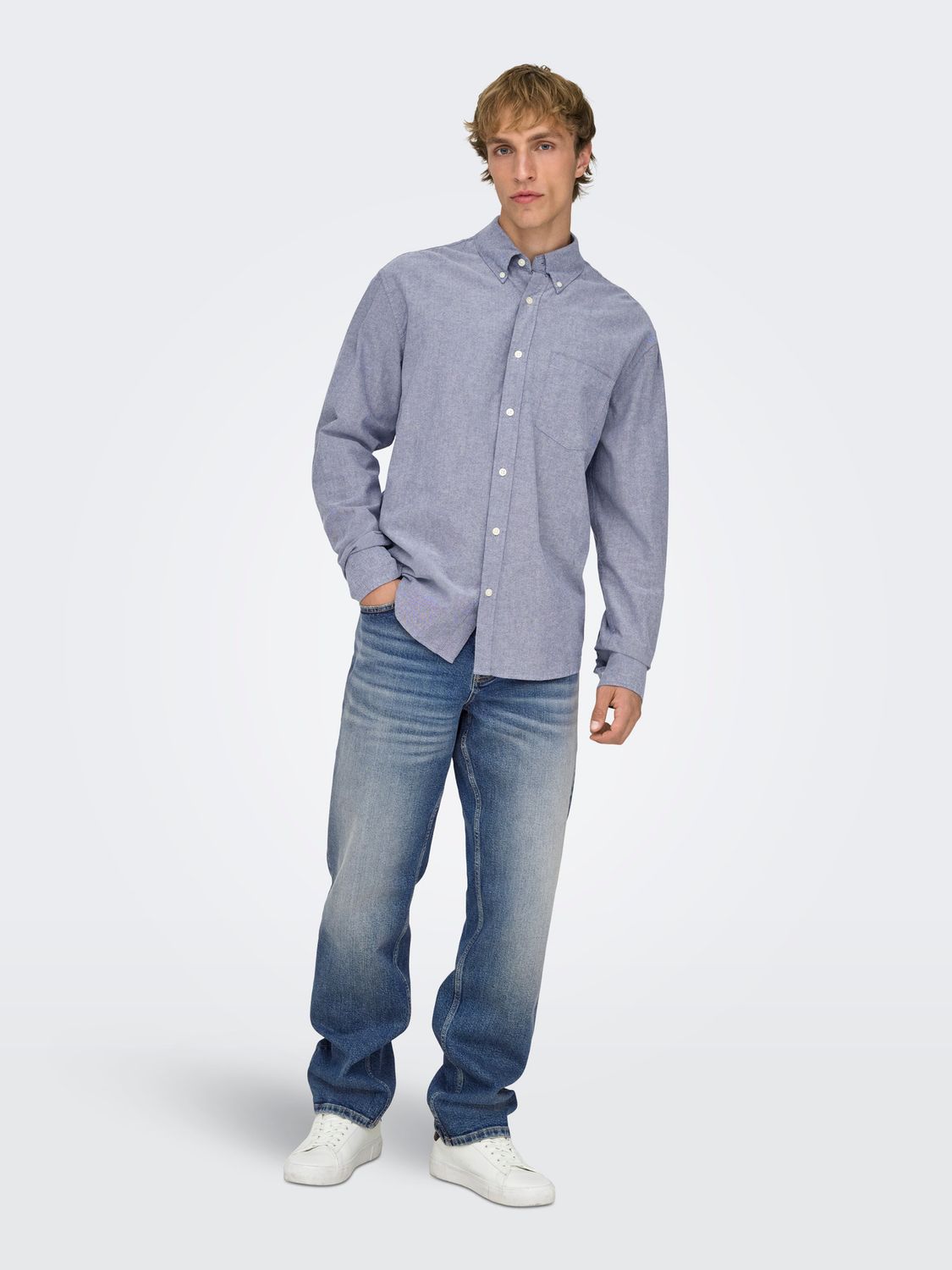 Only &amp; Sons Jeans Edge - Dark Medium Blue Denim, Kleur: Dark Medium Blue Denim, Maat: 32, lengte: "32