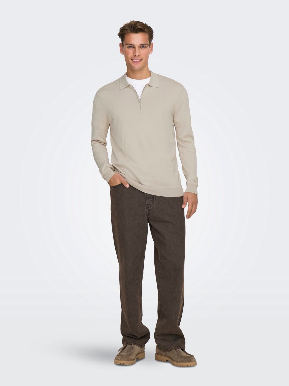 Only &amp; Sons Polo Wyler - Silver Lining, Kleur: Silver Lining, Maat: L