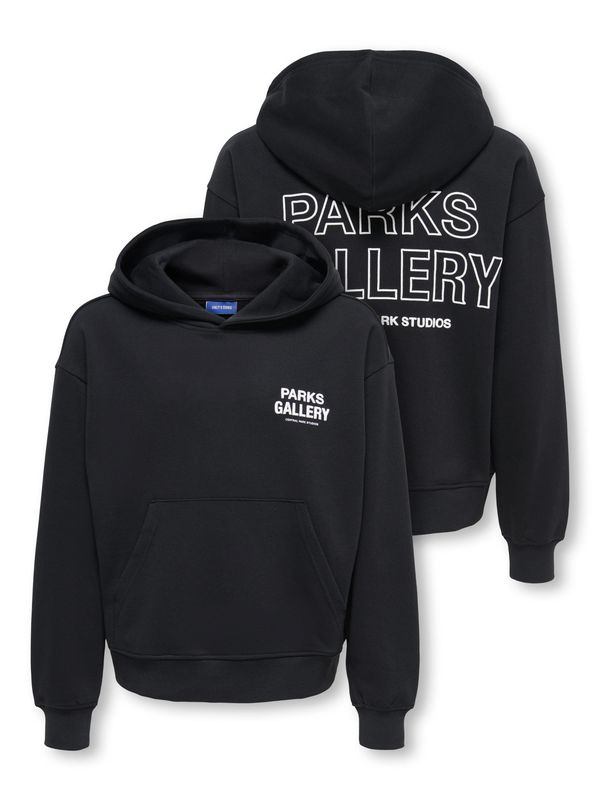 Only &amp; Sons Junior Relaxed Hoodie Turner Parks Gallery - Black