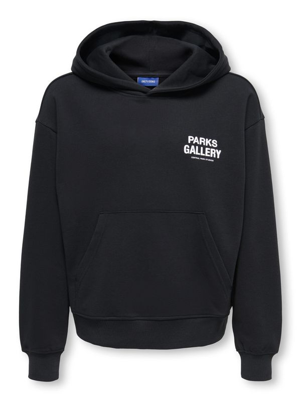 Only &amp; Sons Junior Relaxed Hoodie Turner Parks Gallery - Black