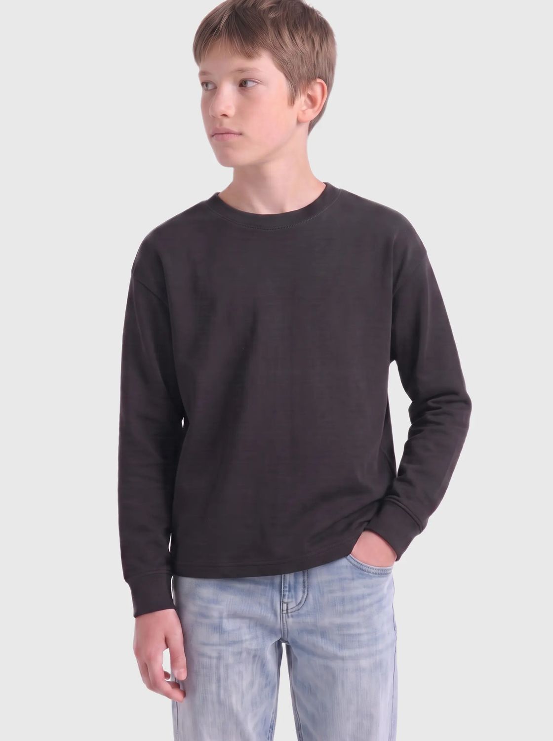 Only &amp; Sons Junior Relaxed Long Sleeve T-Shirt Caspian Airflex - Black, Kleur: Black, Maat: 146/152