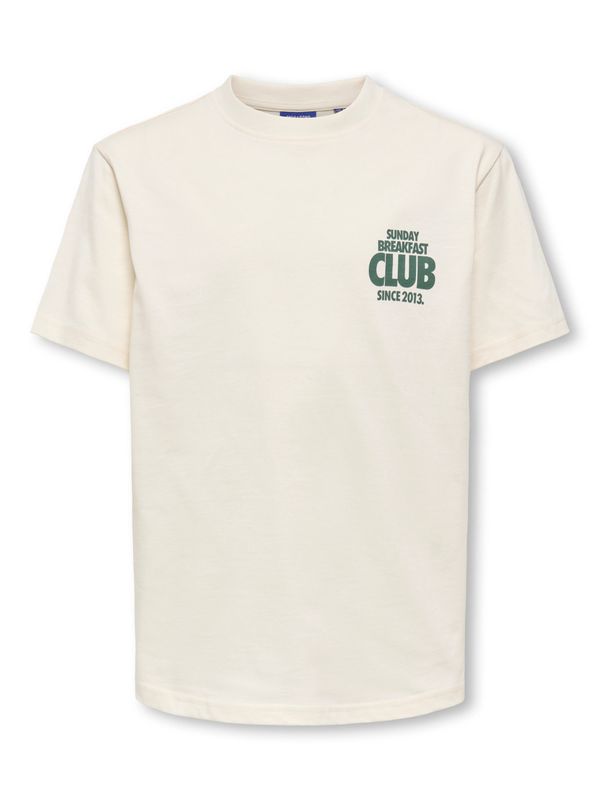 Only &amp; Sons Junior Boxy Short Sleeve T-Shirt Fred Run Club - Egret