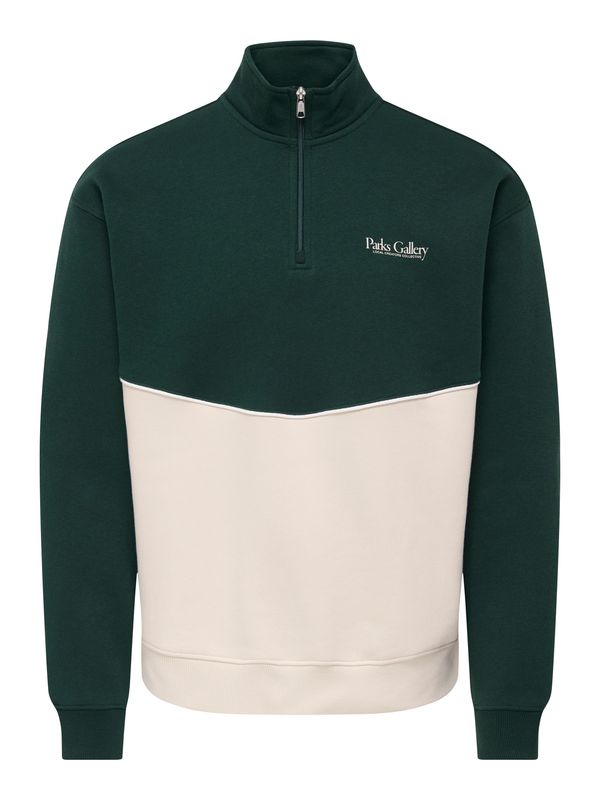 Only &amp; Sons Relaxed Half Zip Ceres - Moonbeam