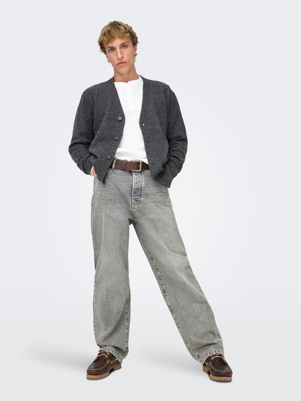Only &amp; Sons Fade Loose - Medium Grey Denim