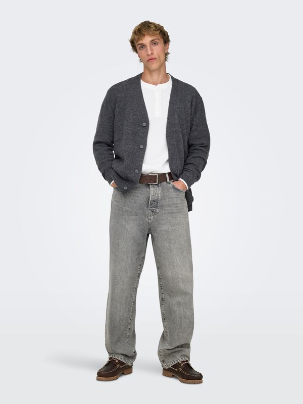 Only &amp; Sons Fade Loose - Medium Grey Denim