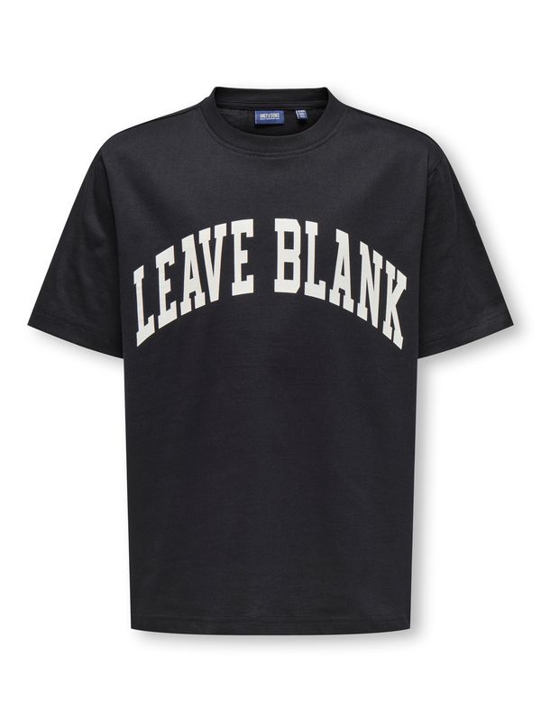 Only &amp; Sons Junior Relaxed Fit Short Sleeve T-Shirt Fred Life - Black Onyx