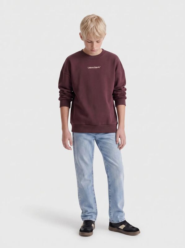 Only &amp; Sons Junior Oversized Long Sleeve Crew Neck Sweatshirt Tyson - Fig