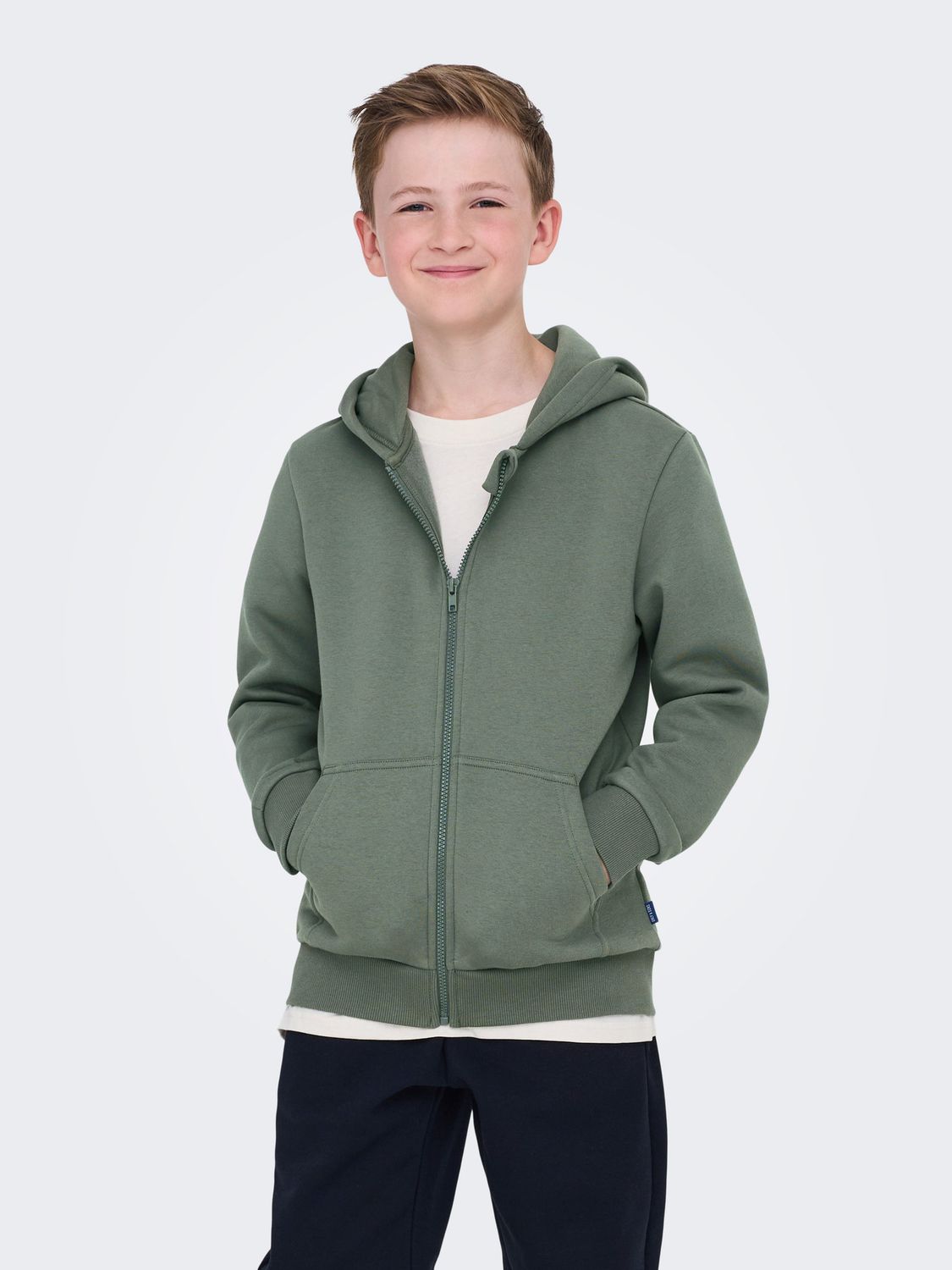 Only &amp; Sons Junior Zip Through Hoodie Sweatshirt Ceres - Castor Gray, Kleur: Castor Gray, Maat: 170/176
