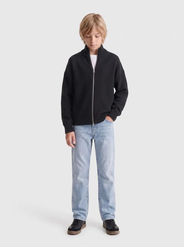 Only &amp; Sons Junior High Neck Knit Cardigan Blake - Black