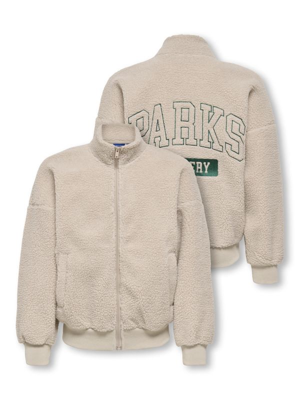 Only &amp; Sons Junior Oversized Long Sleeve Zip Sweatshirt Parks Life Sherpa - Silver Lining