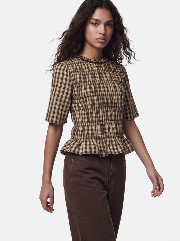 Pieces 2/4 Smock Top Woven Adalaide - Crocodile Whitecap Grey