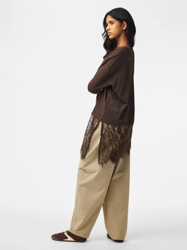 Pieces Long Sleeve Lace Top Mave Juniors D2D - Hot Fudge