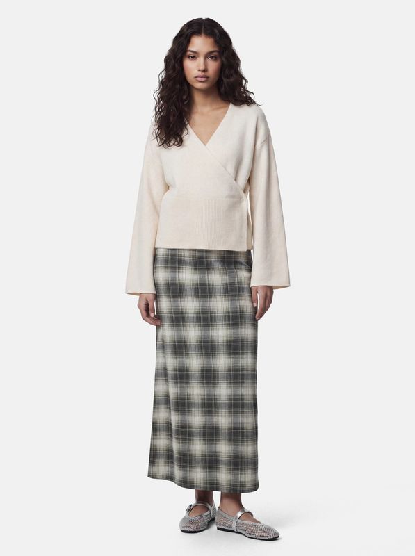 Pieces Long Sleeve Wrap Knit Cardigan Silly BC - Birch