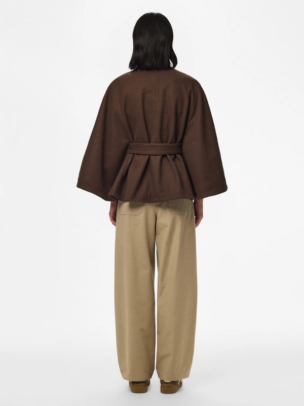Pieces Cape Jacket Aiken W. Belt BC - Hot Fudge