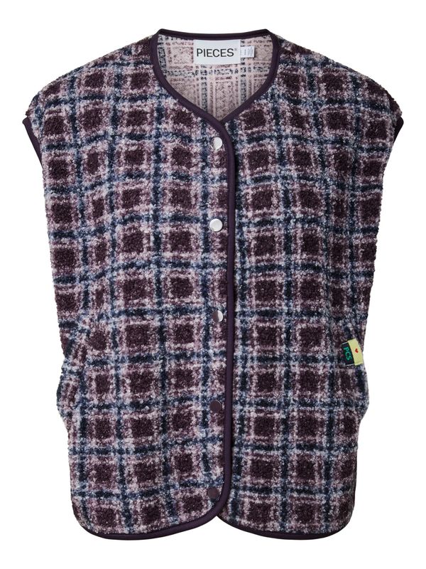 Pieces Teddy Vest Katty NOOS BC - Plum Perfect