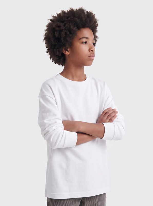 Only &amp; Sons Junior Relaxed Long Sleeve T-Shirt Caspian Airflex- White