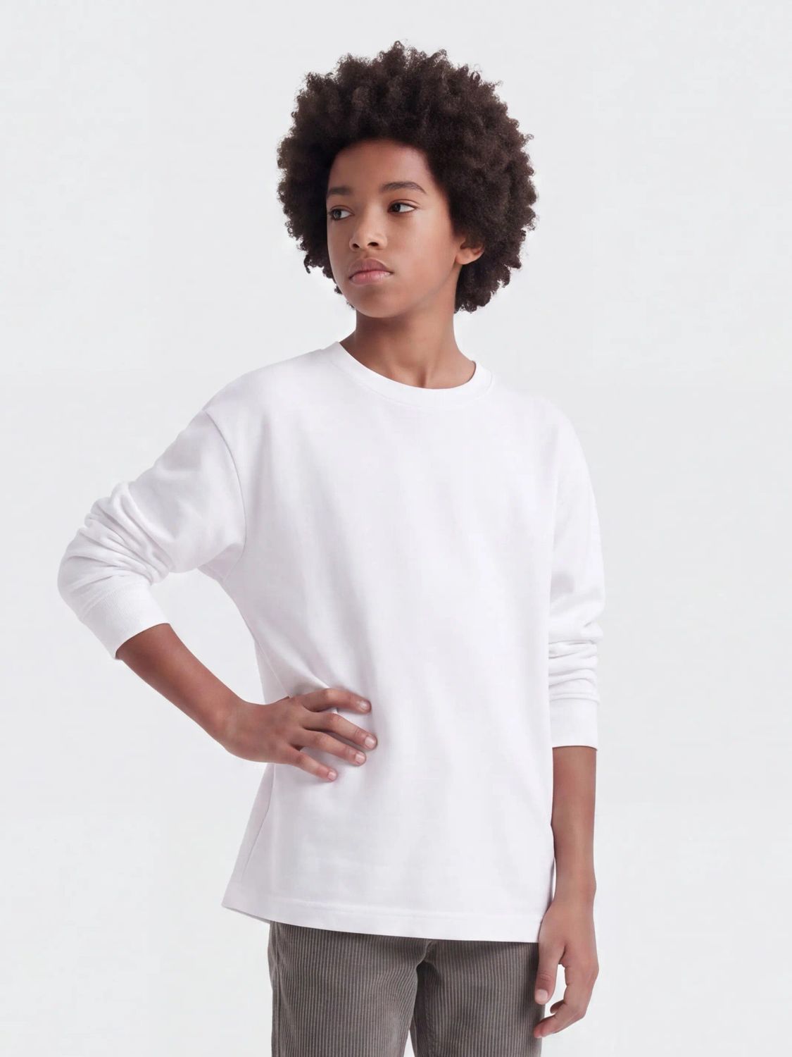 Only &amp; Sons Junior Relaxed Long Sleeve T-Shirt Caspian Airflex- White, Kleur: White, Maat: 146/152