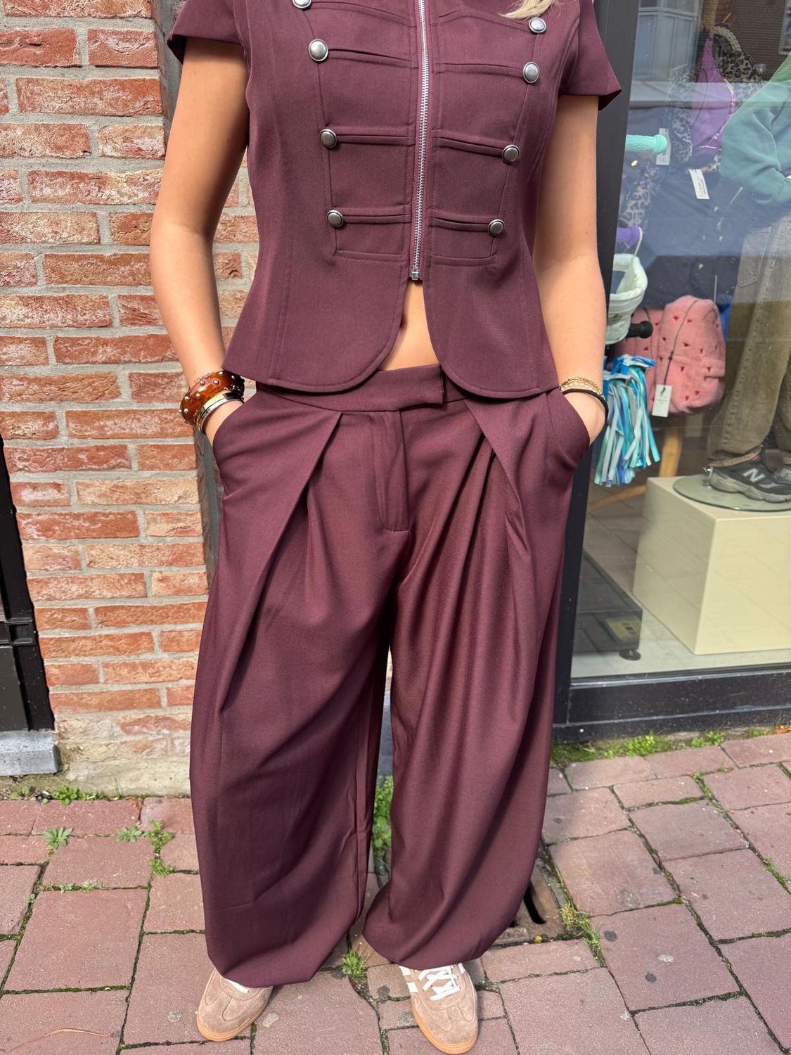 Ambika Broek Kickel - plum, Kleur: Bordo, Maat: XS