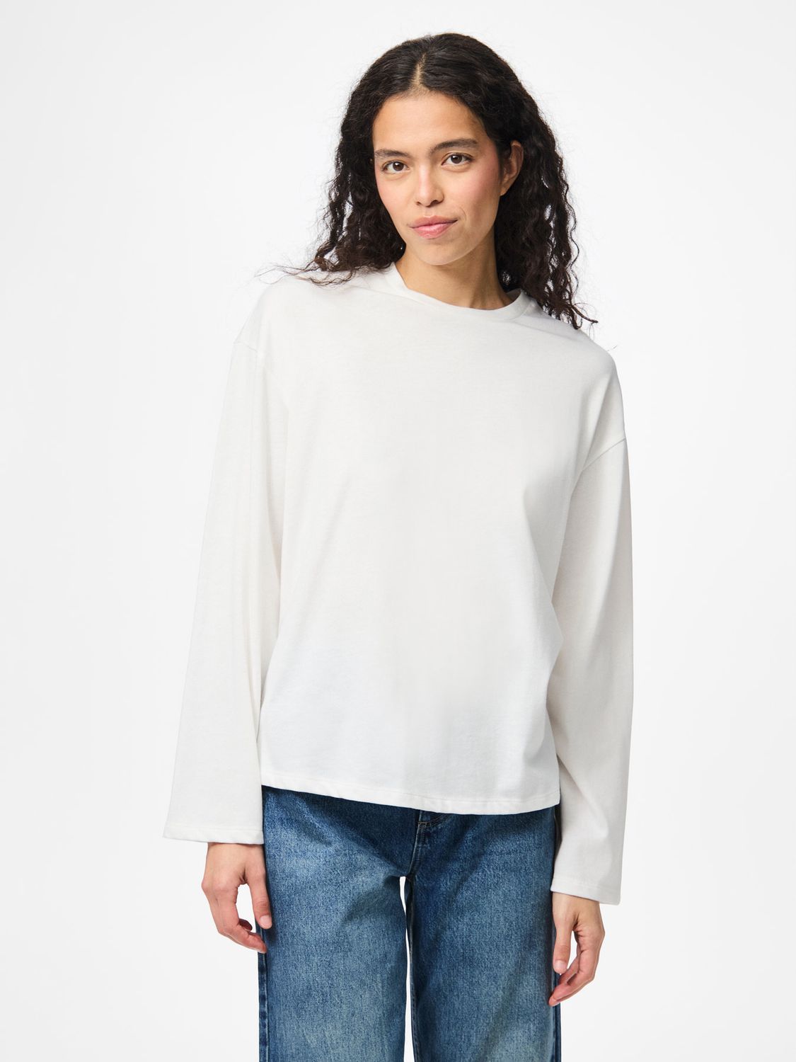 Pieces Long Sleeve Top Sadie Jrs - Cloud Dancer, Kleur: Cloud Dancer, Maat: L