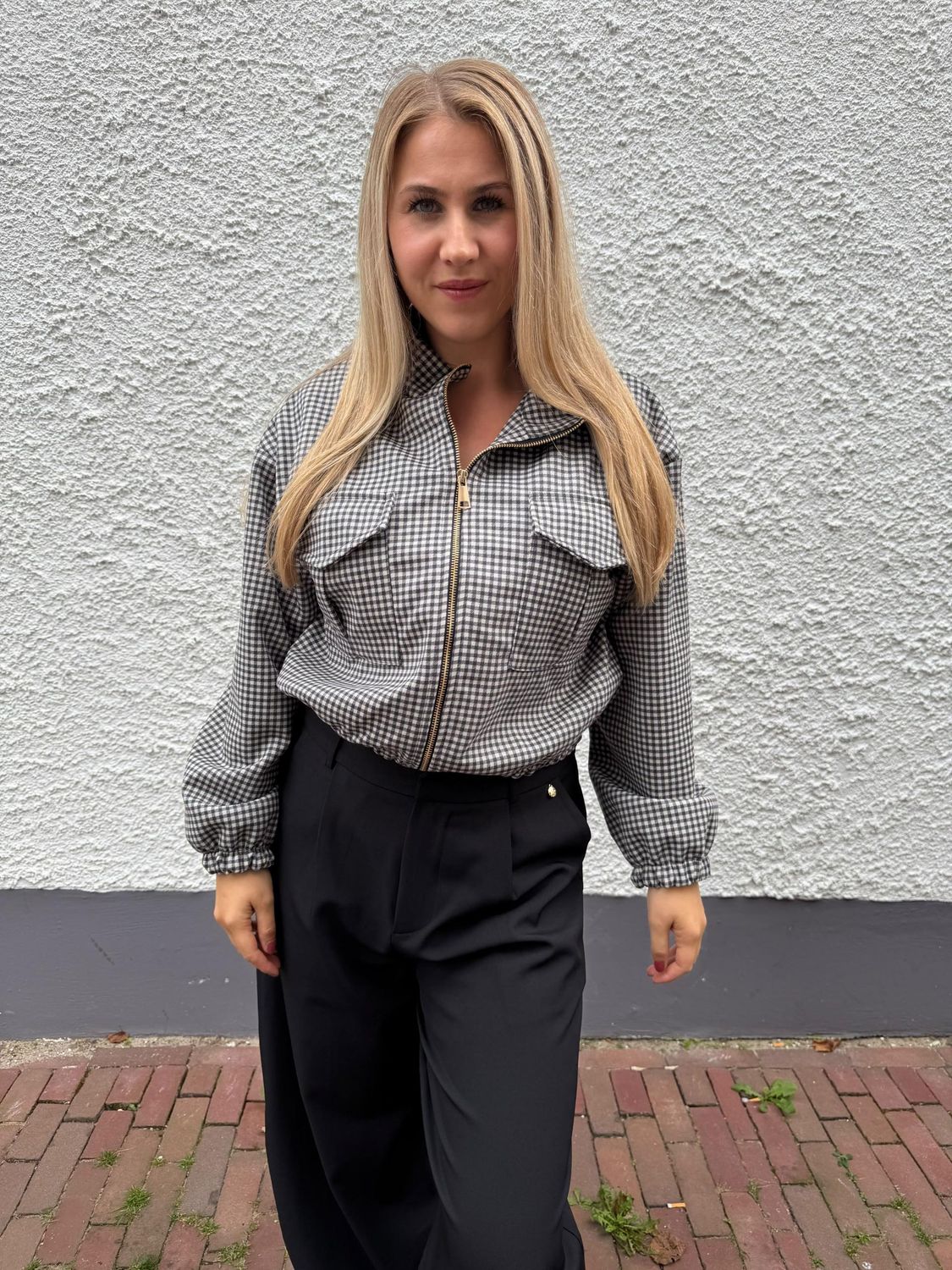 kik Jas Ital - Antraciet Geruit, Kleur: Ant, Maat: One Size