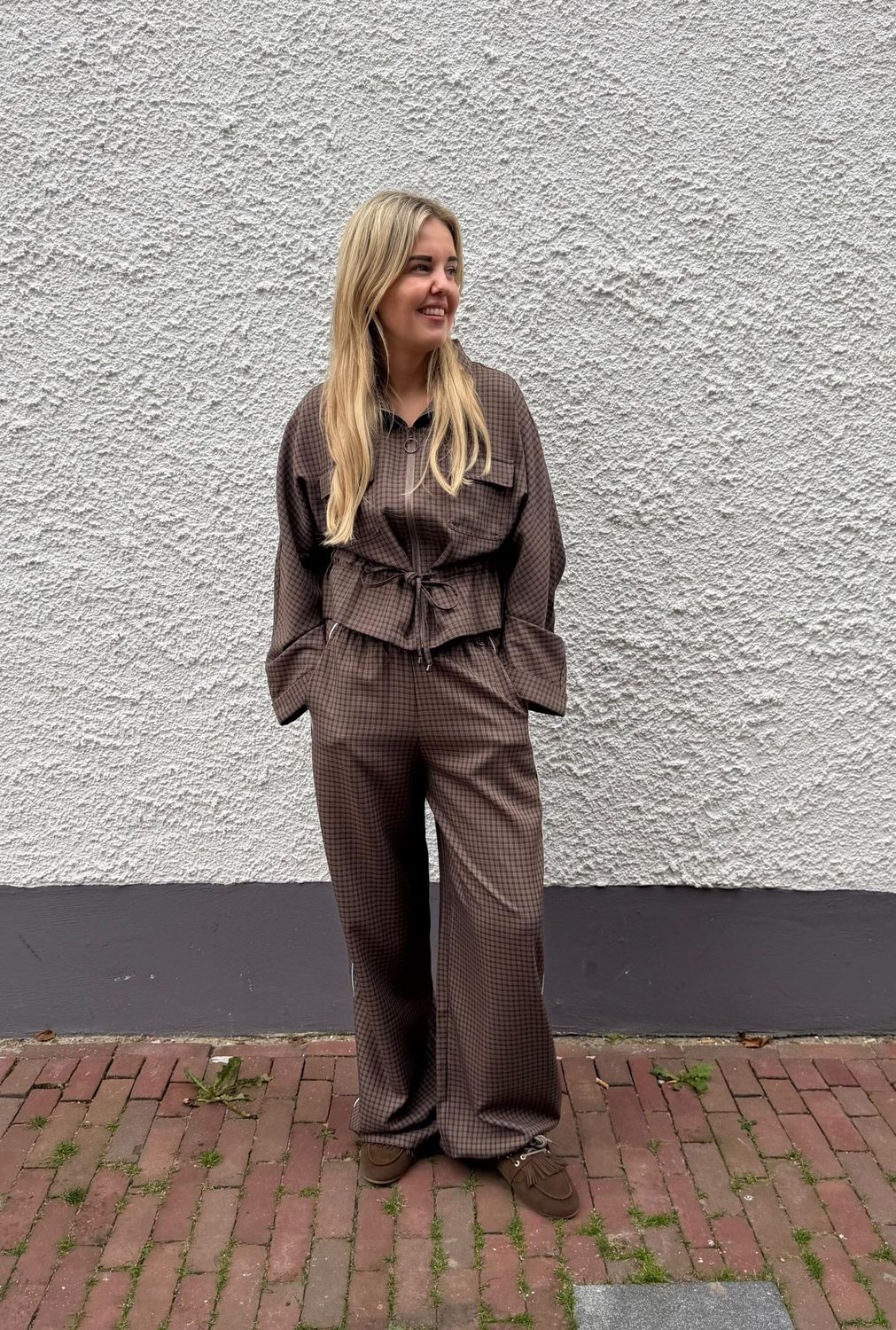 Ambika Jas Daphne - bruin ruit, Kleur: Brown, Maat: S/M