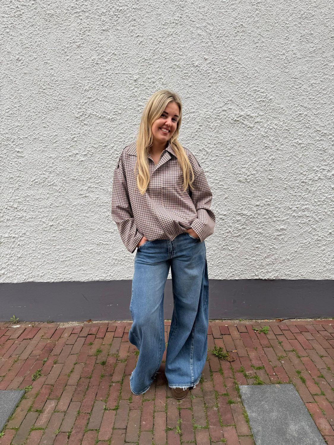 kik Jas Ty - Beige/Bruin Geruit, Kleur: div, Maat: One Size