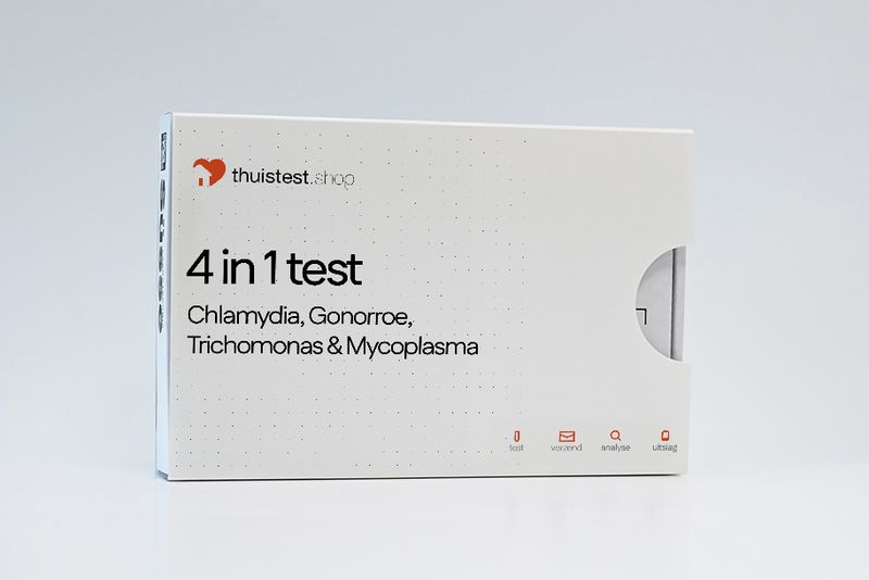 4-in-1-test (man/vrouw) voor Chlamydia, Gonorroe, Trichomonas en Mycoplasma (inclusief behandeling bij positieve test)